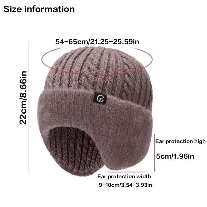 Nouveau Modèle 2026 – Bonnet Tricoté Hiver pour Personnes Âgées – Chapeau Chaud pour Femme et Homme – Protection des Oreilles pour Adultes et Seniors