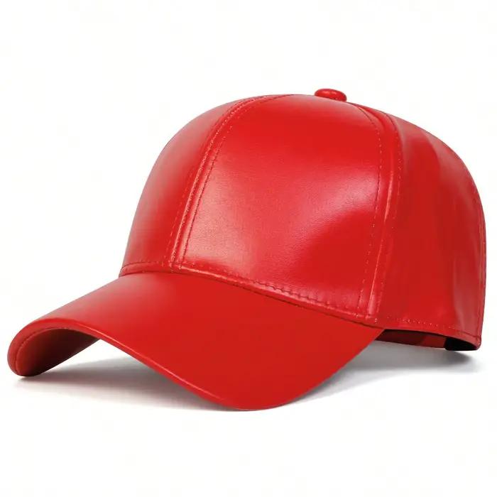 Casquette de baseball en cuir PU