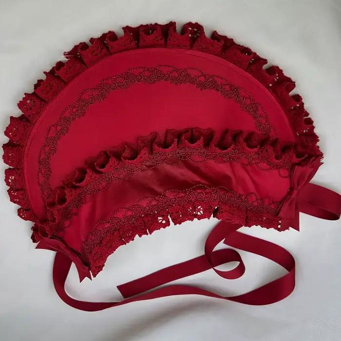 Bonnet gothique Lolita pour filles casquette de cosplay demoiselle d'honneur couvre-chef vintage victorien multicouche en dentelle pour cosplay occassions spéciales