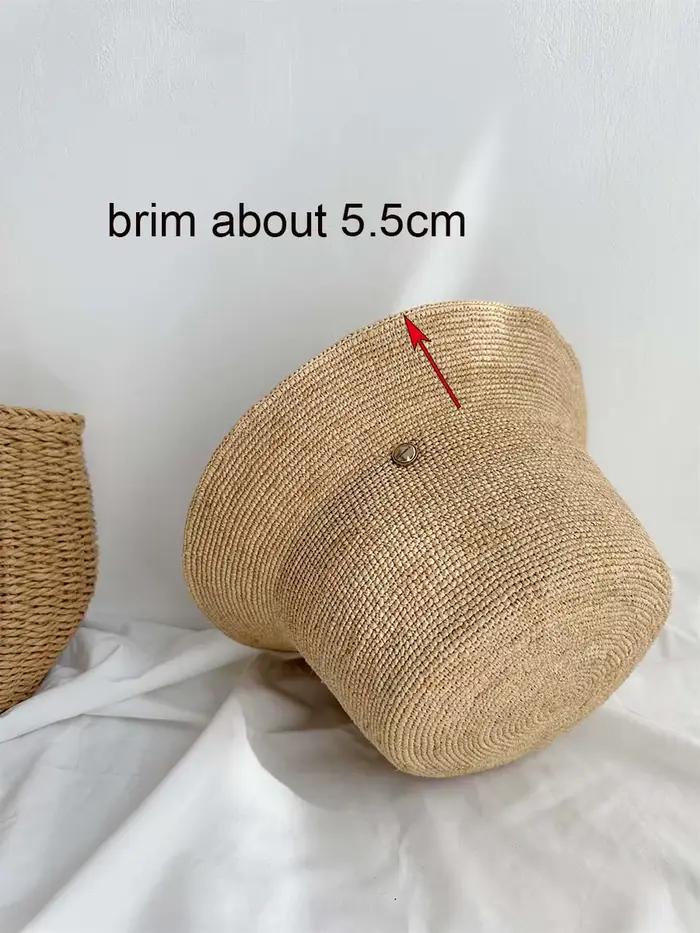 Chapeau Bob d'été en paille raphia