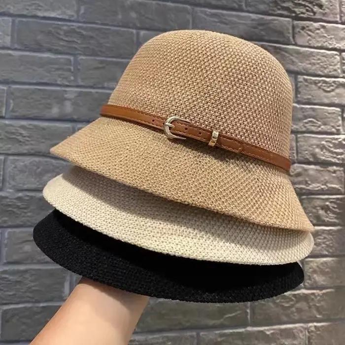 Chapeau de soleil en lin simple pour femme