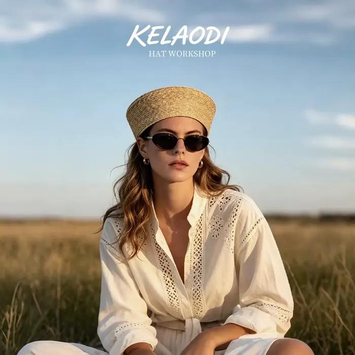Chapeau de paille naturel style Ins Blogger