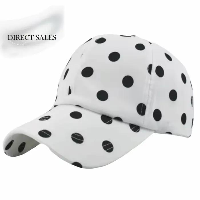 Casquette de baseball Harajuku à bord souple à pois