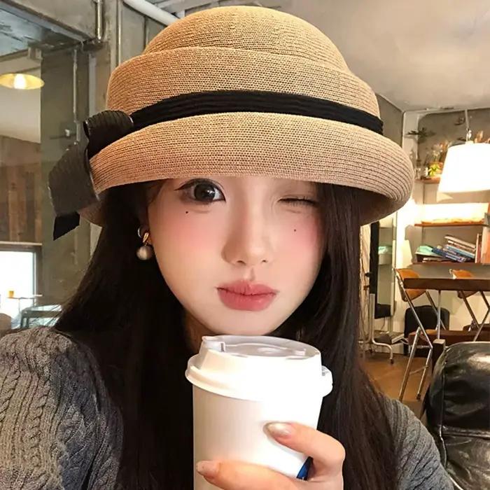 Chapeau Bob Élégant pour Femme avec Nœud Papillon