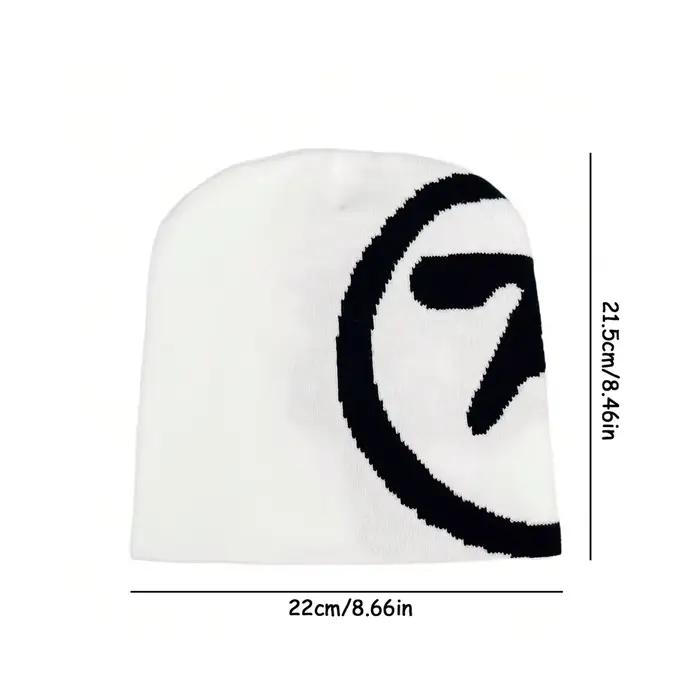 Bonnet tricoté gothique en fibre acrylique avec étoile design streetwear pour femmes occasions décontractées hiver