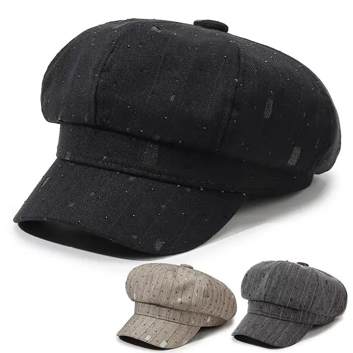 Béret octogonal pour femme pour le printemps et l'automne