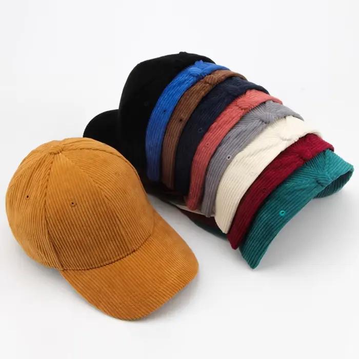 CNTANG Nouvelle casquette de baseball en velours côtelé pour femmes et hommes