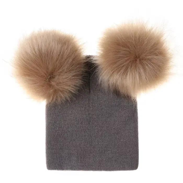 Bonnet en laine douce et réglable pour bébé fille et garçon, avec pompon mignon pour toutes les saisons et occasions spéciales