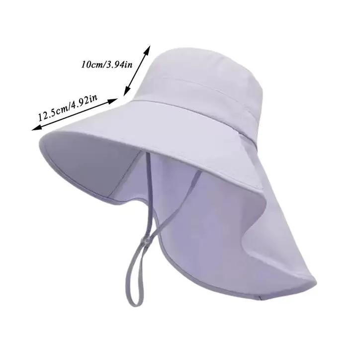 Châle crème solaire casquette queue de cheval voyage pêcheur chapeau large bord