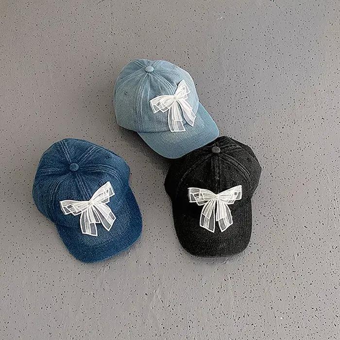 Casquette de baseball en jean bleu pour fille princesse