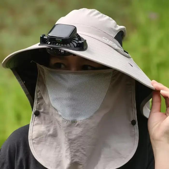 Chapeau de ventilateur à énergie solaire pour hommes, casquette d'escalade en plein air, protection solaire d'été, chapeau de pêche pour adultes avec ventilateur, casquette de baseball respirante polyvalente