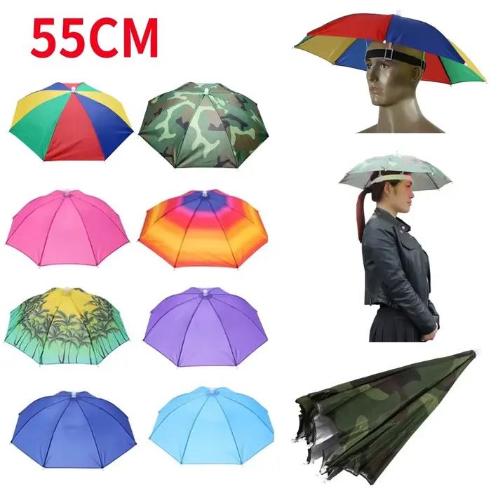 Chapeau parapluie doublement pliable pour activités de plein air