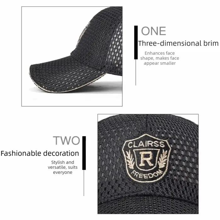Casquette de baseball créative multicolore en maille respirante avec motif brodé