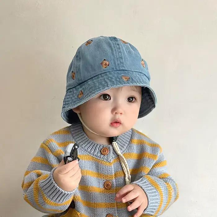 Chapeau de pêcheur/seau en Denim vieilli pour enfants filles