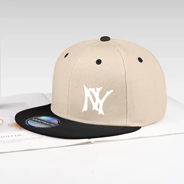 Casquette de baseball unisexe noire à visière rigide