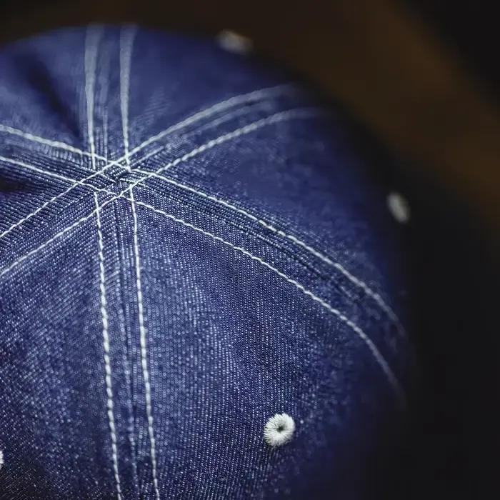 Maden Vintage Denim bleu seau chapeau large bord rond haut