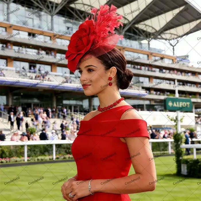 Mariage grande fleur Fascinator chapeau pour femmes Royal Ascot chapeaux dames église course fête cheveux accessoires