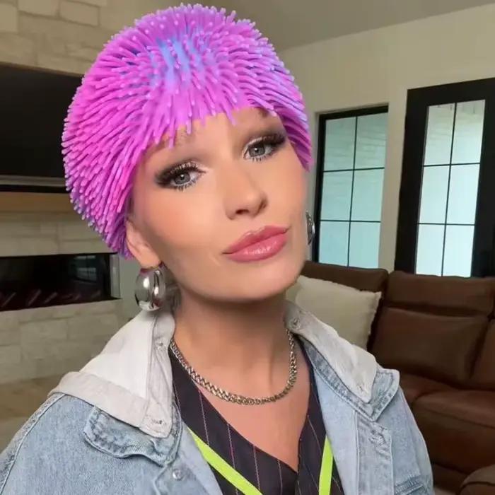 Chapeau à boules pointues - Coiffe amusante pour farces, festivals, cosplay - Coiffe élastique anti-stress pour hommes et femmes