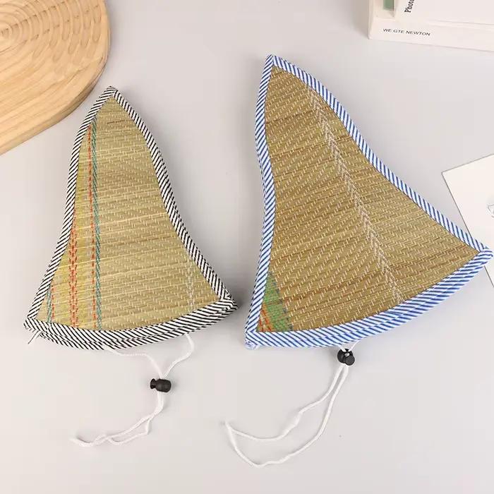 Chapeau de pêcheur chinois rétro en rotin de bambou