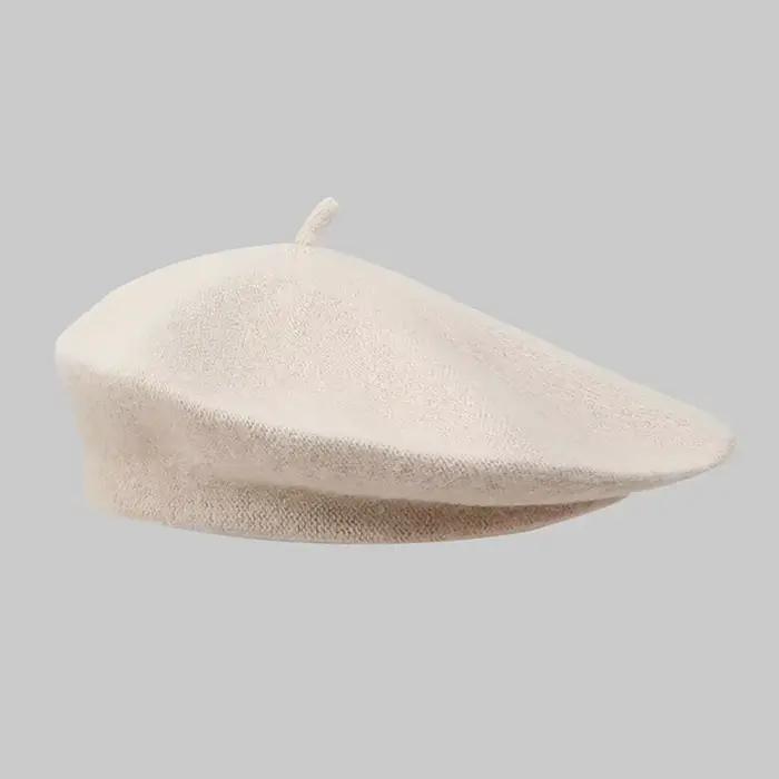 Bérets en Laine Style Artistique Français Élégants et Confortables Casquette Douce Rétro Uni pour Femmes Occasions Décontractées