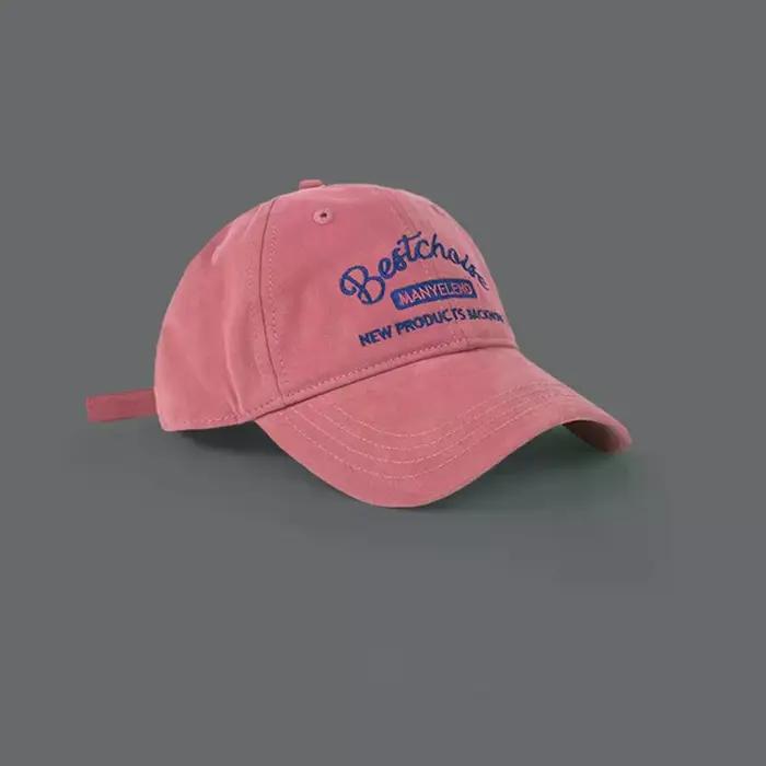 Casquette de baseball rose brodée pour femme