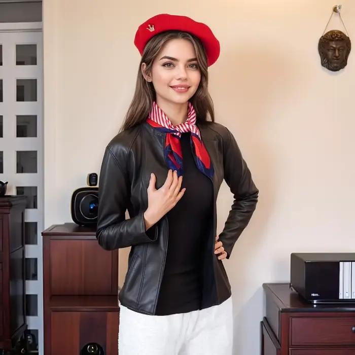 Ensemble de chapeaux de béret français 3 pièces pour femmes, avec écharpe, épingle de couronne, fête et occasions spéciales acrylique élégant et durable