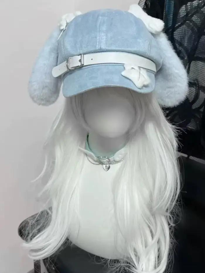 Femmes Lolita Y2K gothique Harajuku épicé filles mignon Dag oreilles chapeaux japonais étoile ceinturé Chapeau béret