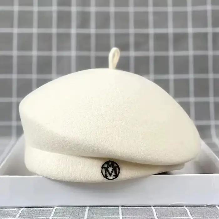 Classique dames béret chapeau fantaisie laine feutre