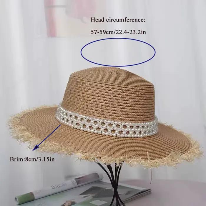 Chapeau de soleil d'été en paille pour femmes