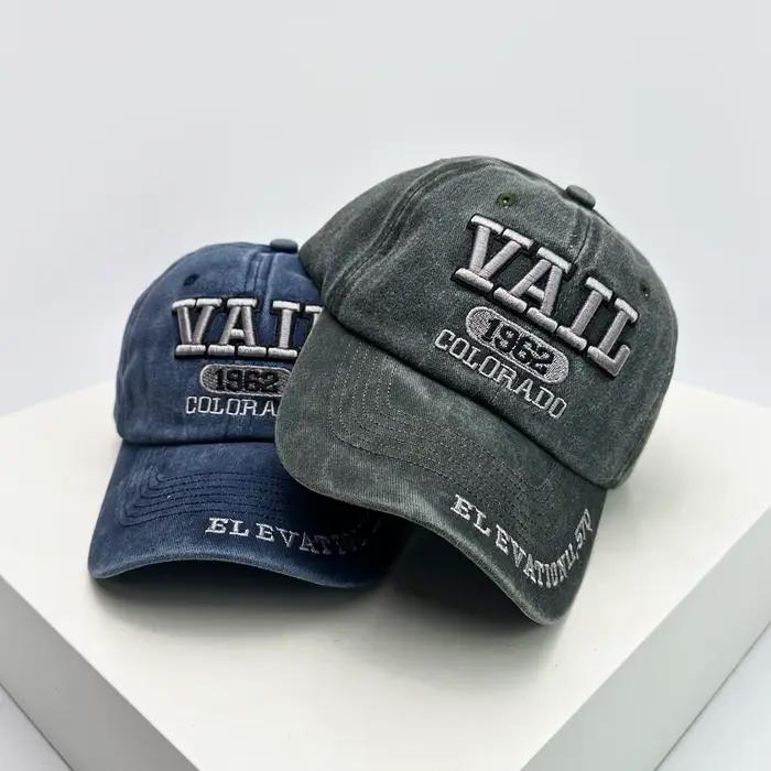 Chapeaux de baseball unisexes avec lettres de vallon brodées