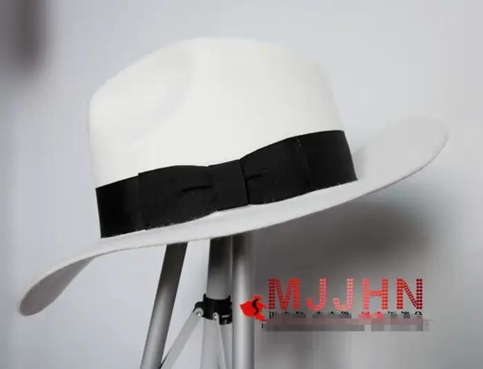 Michael Jackson Smooth Criminel avec nom Trilb Blanc FEDORA Wool Hay Collection