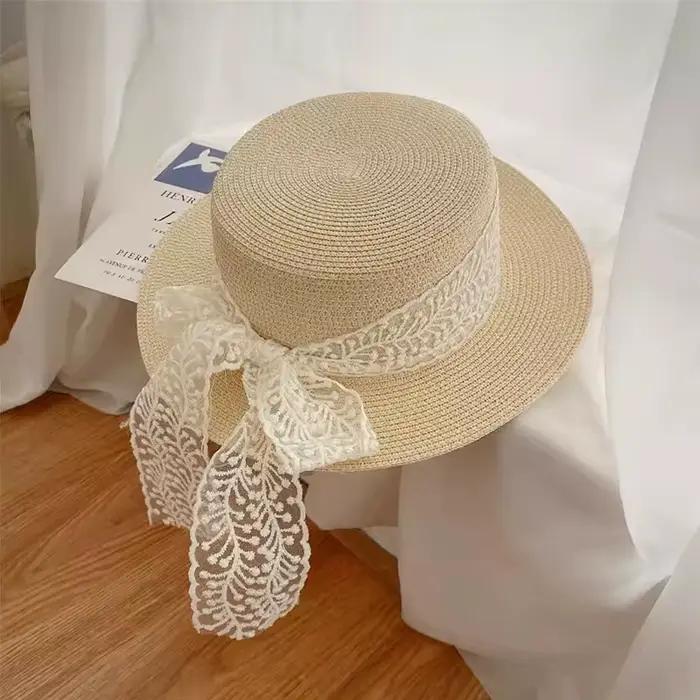 Chapeau de paille de plage d'été pour femmes