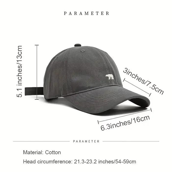 Casquette de baseball brodée Mn Bear pour hommes et femmes