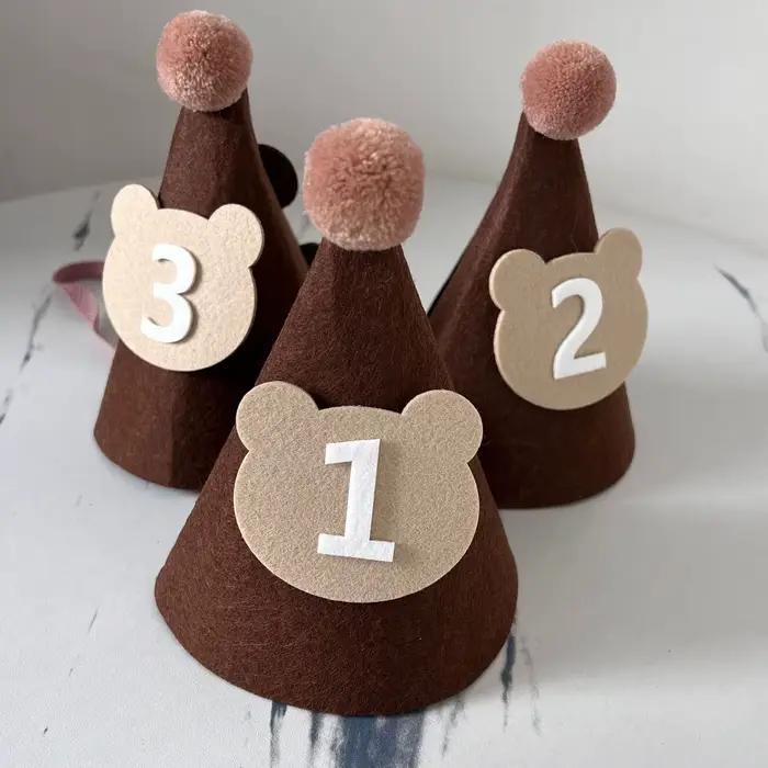 Chapeau d'Anniversaire en Feutre pour Bébé