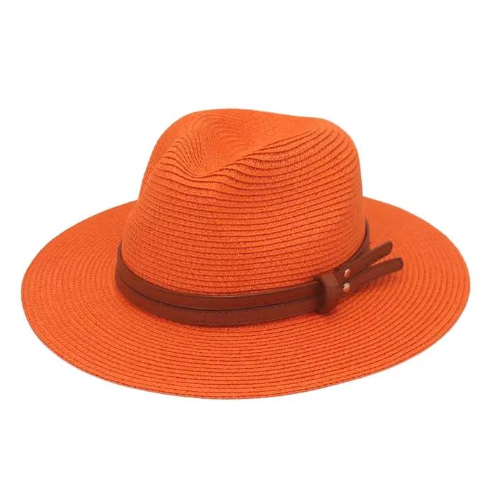 Chapeau Panama Printemps-Été avec ceinture jaune