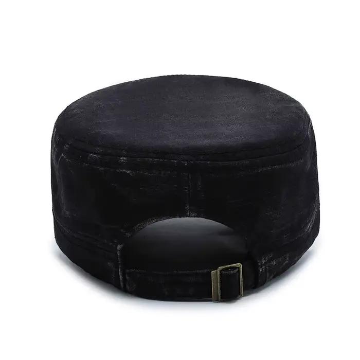 Casquette Militaire Unisexe en Coton Lavé à Visière Plate
