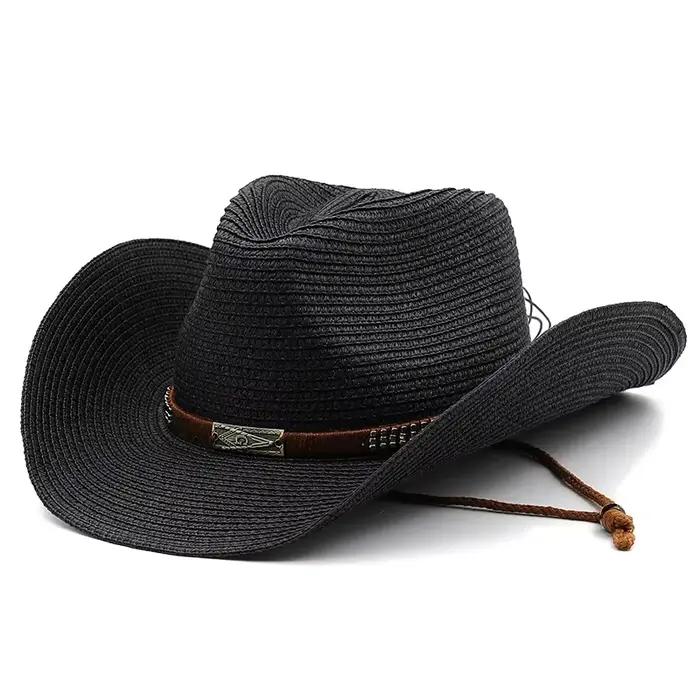 Chapeau de Cowboy d'été à large bord pour femmes et hommes