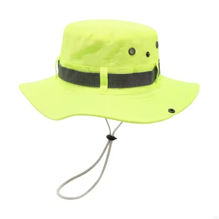 77HE Chapeau pêcheur fluorescent multipus pour le camping Randable Breatch Sunproof