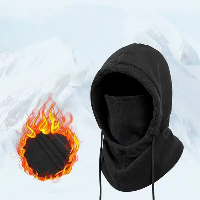 Chapeau chaud d'hiver avec masque et cache-cou unisexe cagoule
