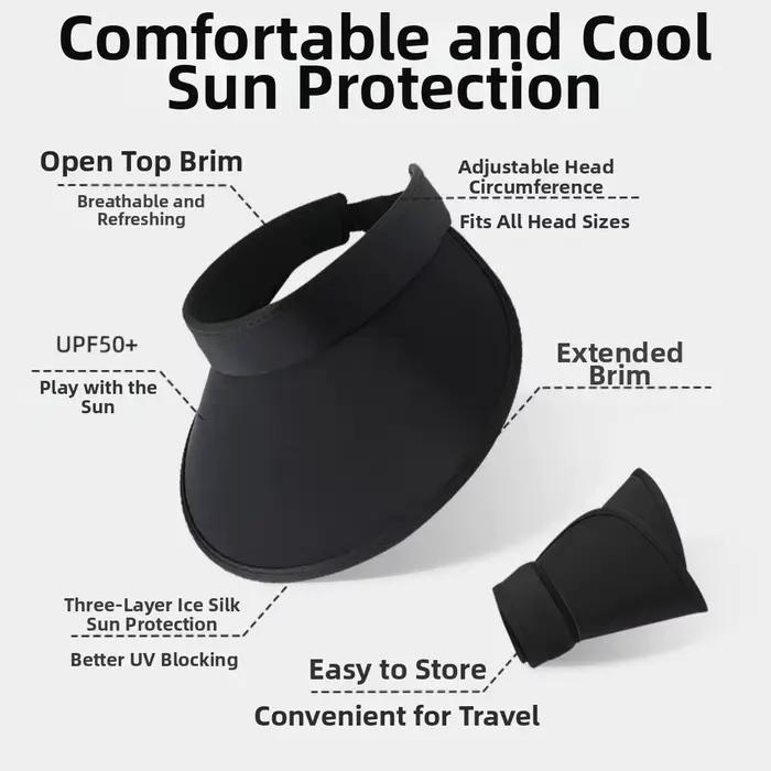 Chapeau de soleil pliable anti-UV à large bord avec protection solaire