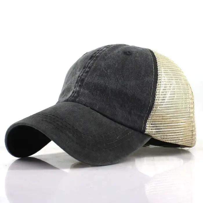Casquette de baseball en maille délavée pour hommes et femmes