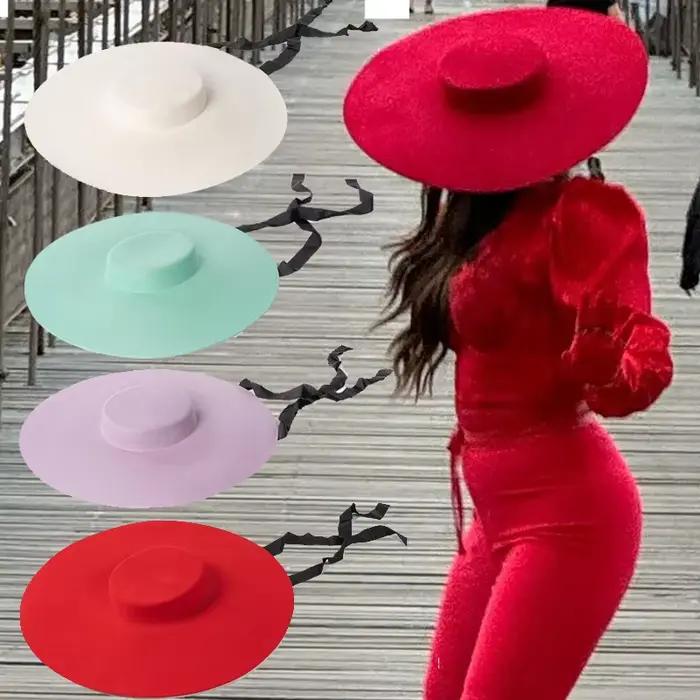 Chapeau en super laine violet clair pour hommes et femmes