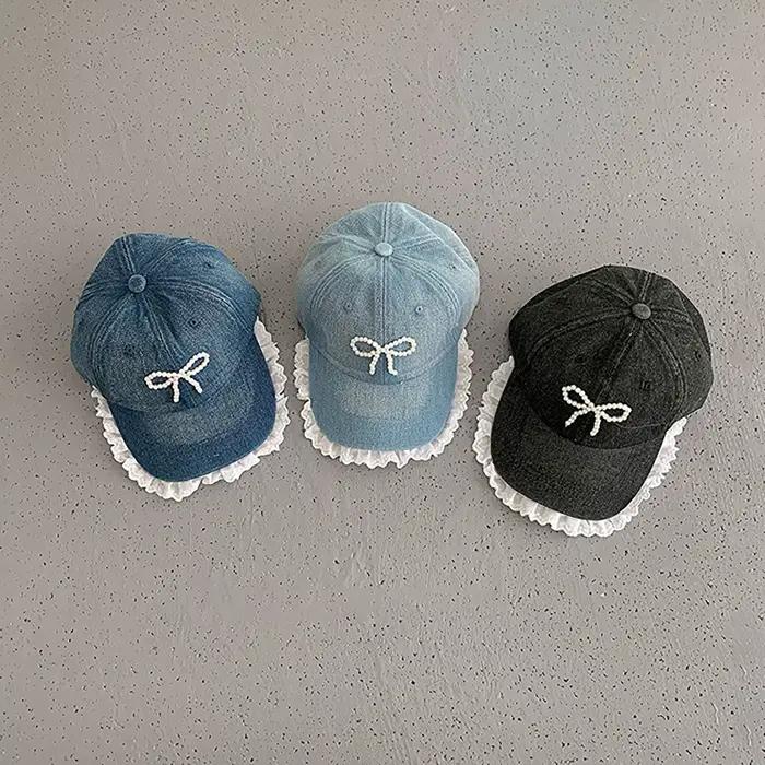 Casquette de baseball en jean bleu pour fille princesse