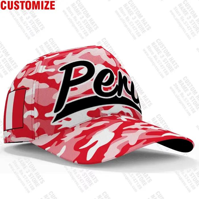 Casquettes de baseball péruviennes 3D gratuites avec nom et logo de l'équipe