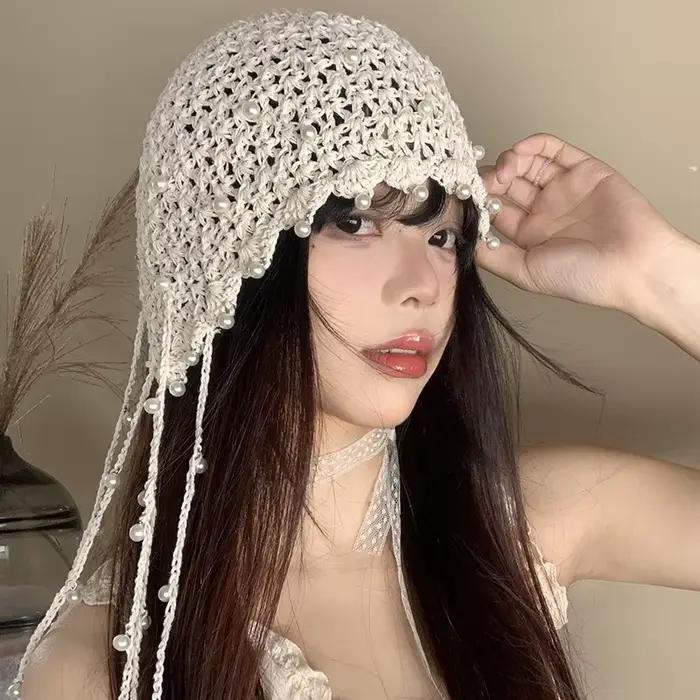 Chapeau de bandeau avec pendentif en perles ajourées pour femmes