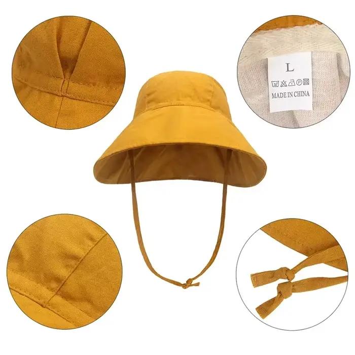 Chapeau bébé SunHat été unisexe coton lin multifonctionalité quatre saisons extérieur plage promenade voyage mode décontracté pour enfants occasions spéciales