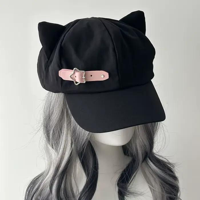 Béret gothique Lolita avec oreilles de chat pour femmes