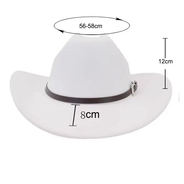 Chapeau de cowboy en feutre de laine punk occidental