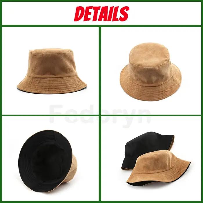 Fedoryn Chapeau personnalisé avec logo imprimé en velours côtelé pour hommes et femmes