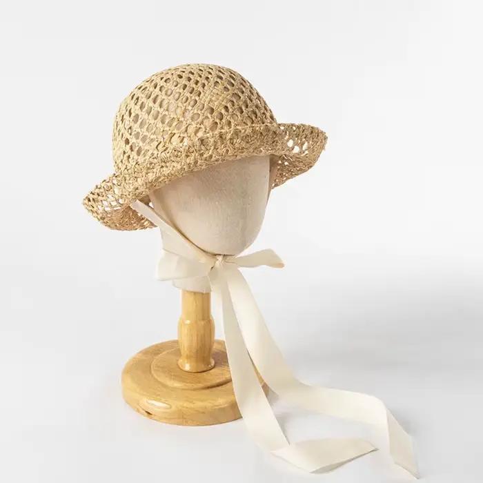 Chapeau en raphia tissé à la main pour enfants